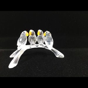 Swarovski Crystal 4 Parrots on a branch